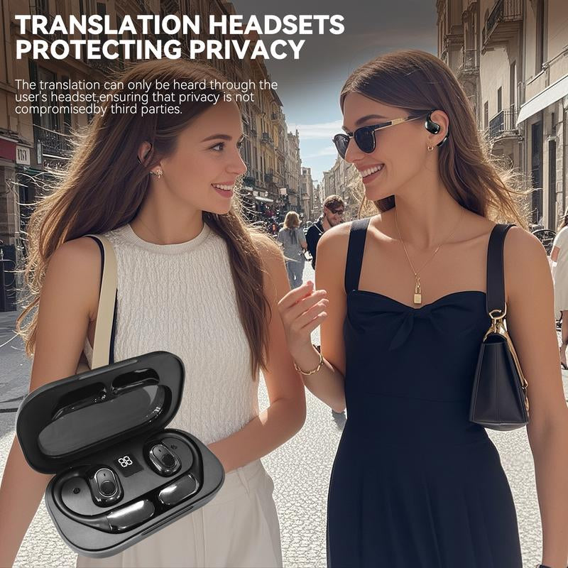 Wireless Earbud Translator, with 142 Language Support, Real-Time Conversation, 5 Operation Modes, 6H Playtime, Suitable for Travel, Business, and Work Audio,Headphone, Electronic, Headset Blutooth