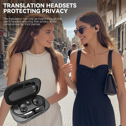 Wireless Earbud Translator, with 142 Language Support, Real-Time Conversation, 5 Operation Modes, 6H Playtime, Suitable for Travel, Business, and Work Audio,Headphone, Electronic, Headset Blutooth